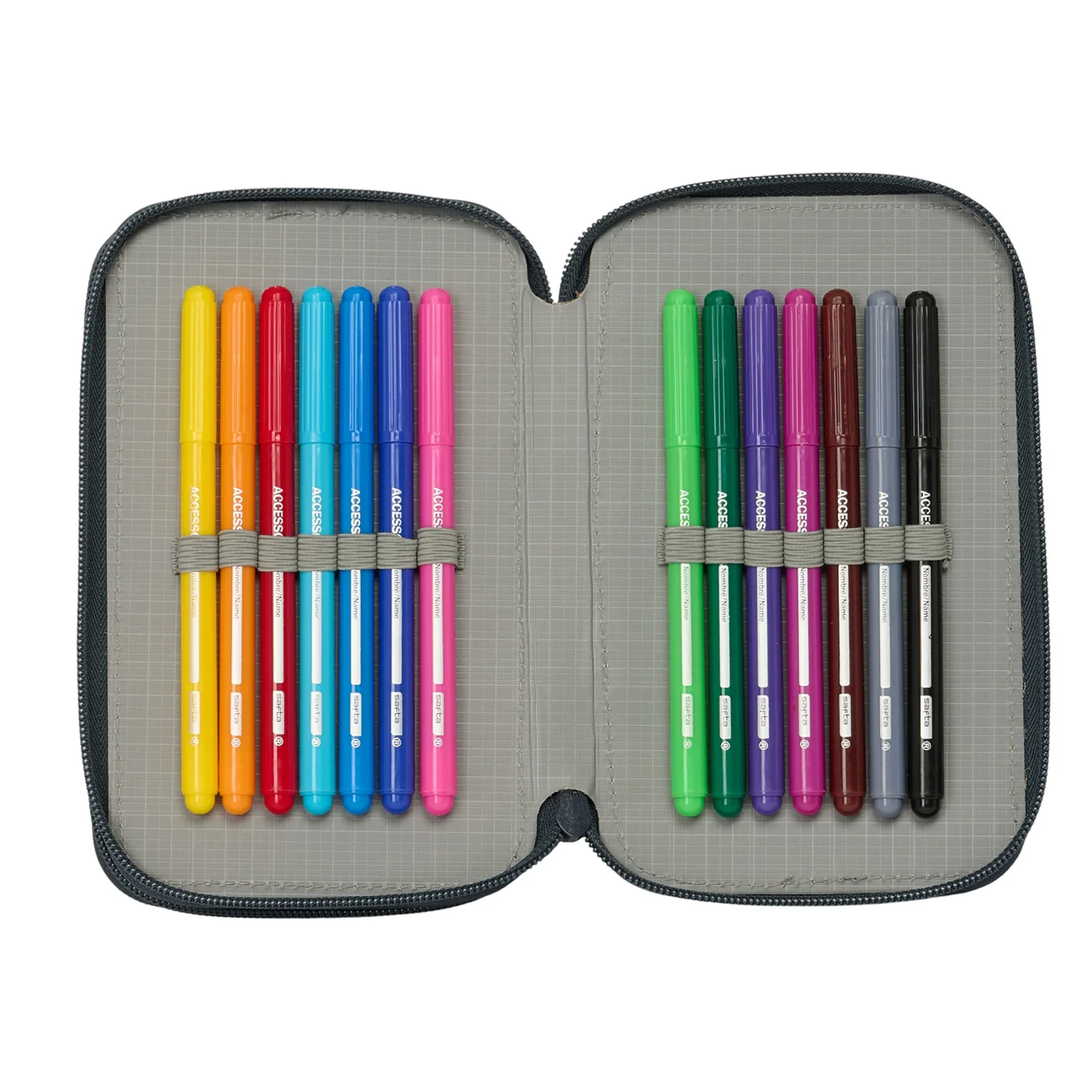 White/Black Double Filled Pencil Case - Image 2