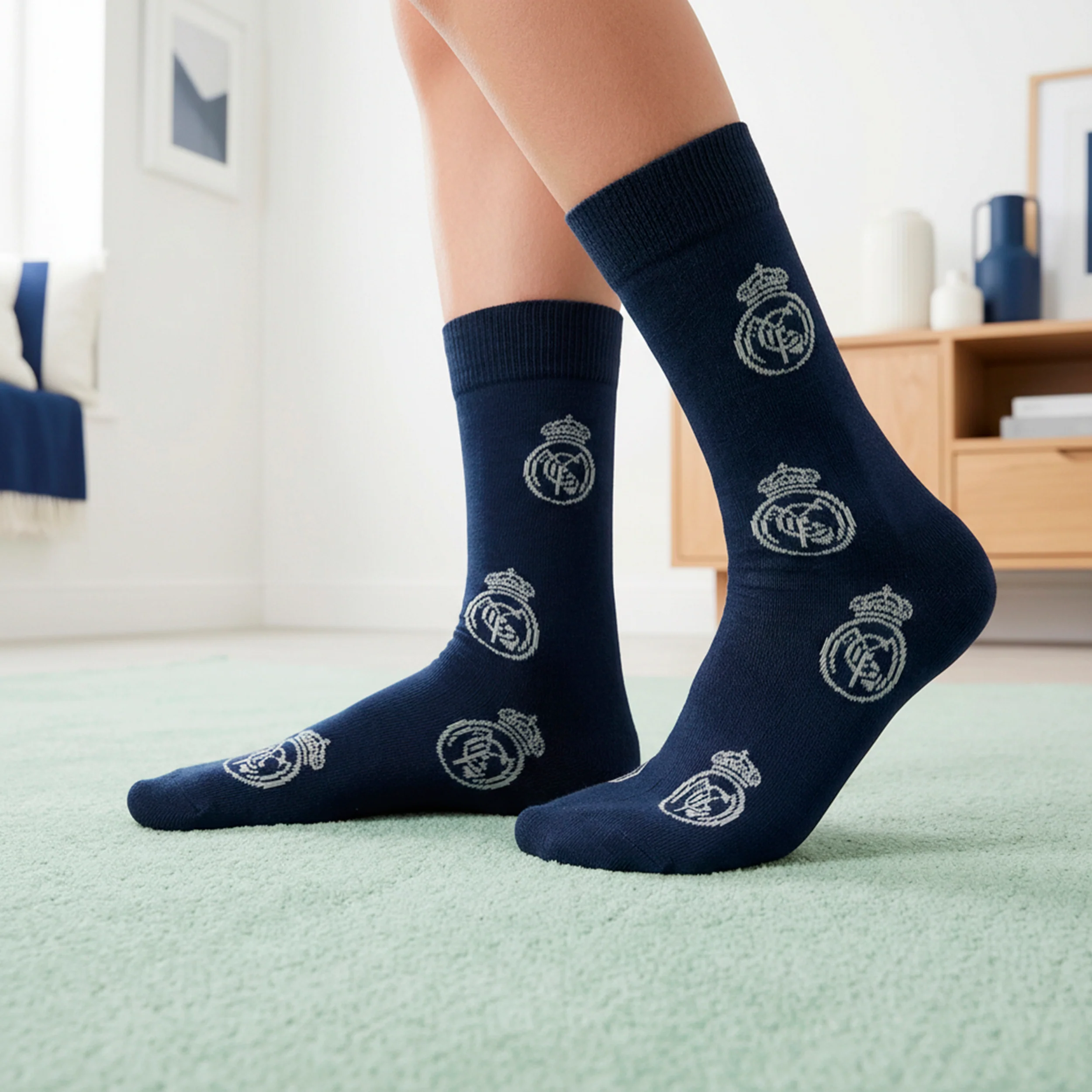 Long Youth Navy Socks - Image 2