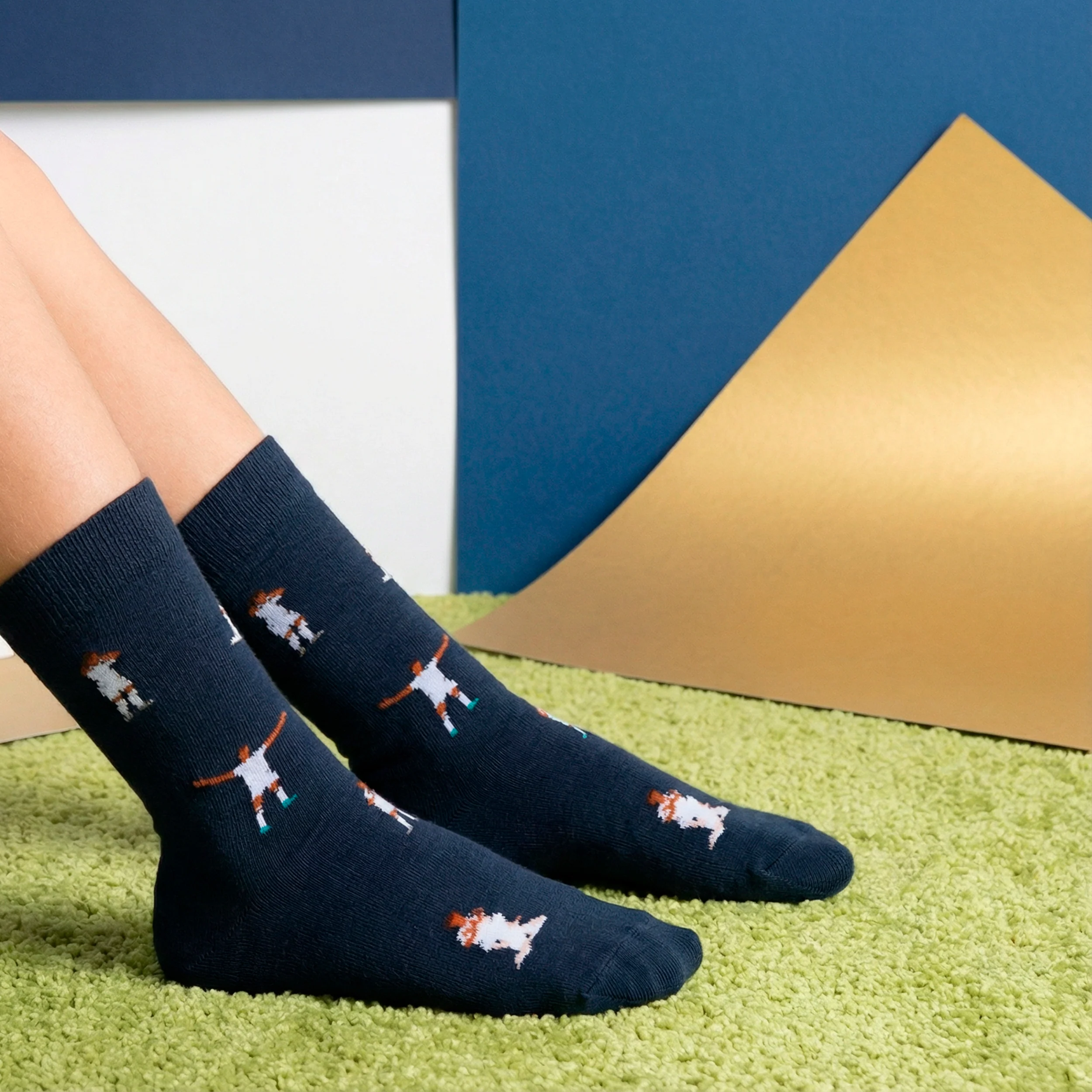 Long Youth Player Navy Socks - Image 2