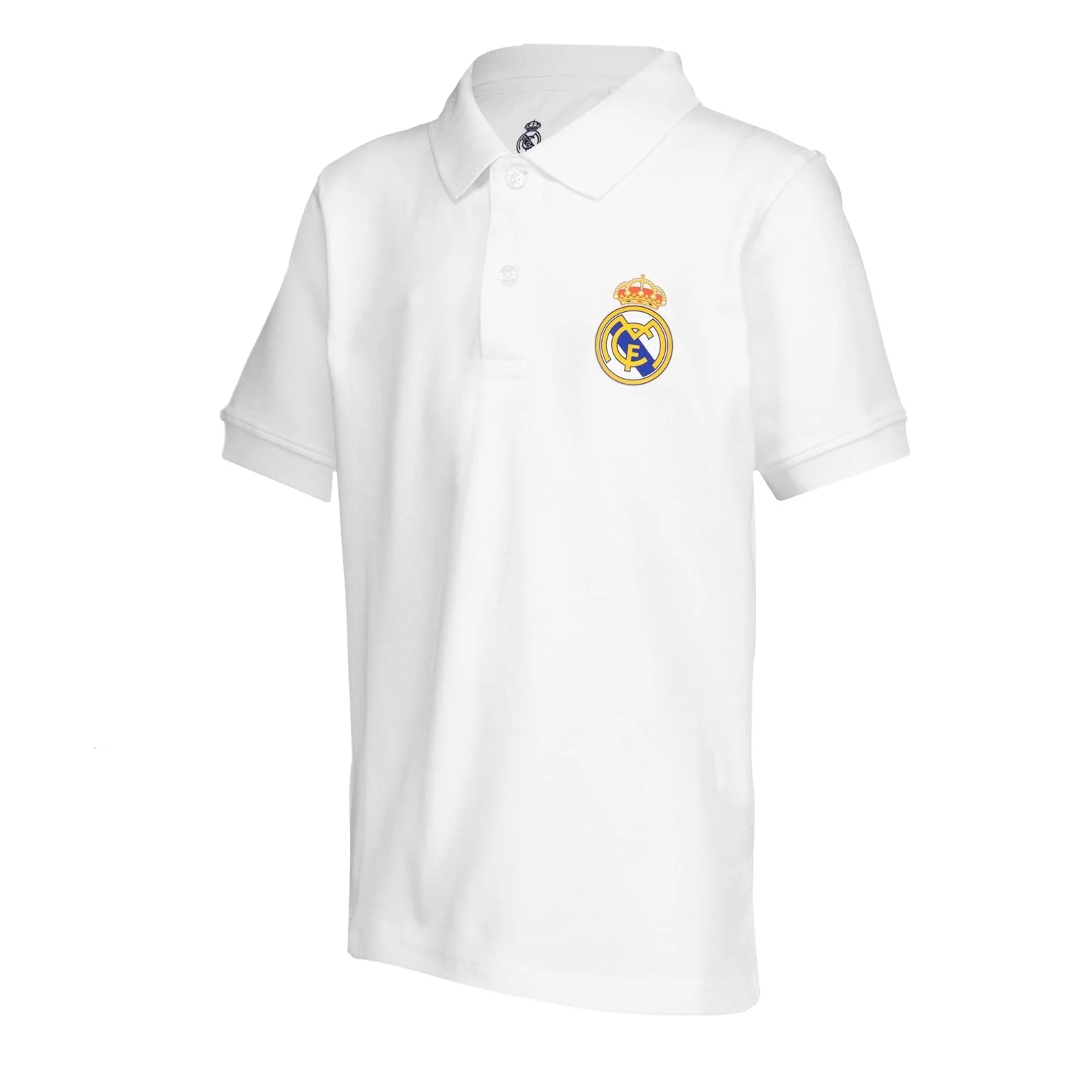 Kids ECO Essentials Real Madrid Color Crest Polo White - Image 4