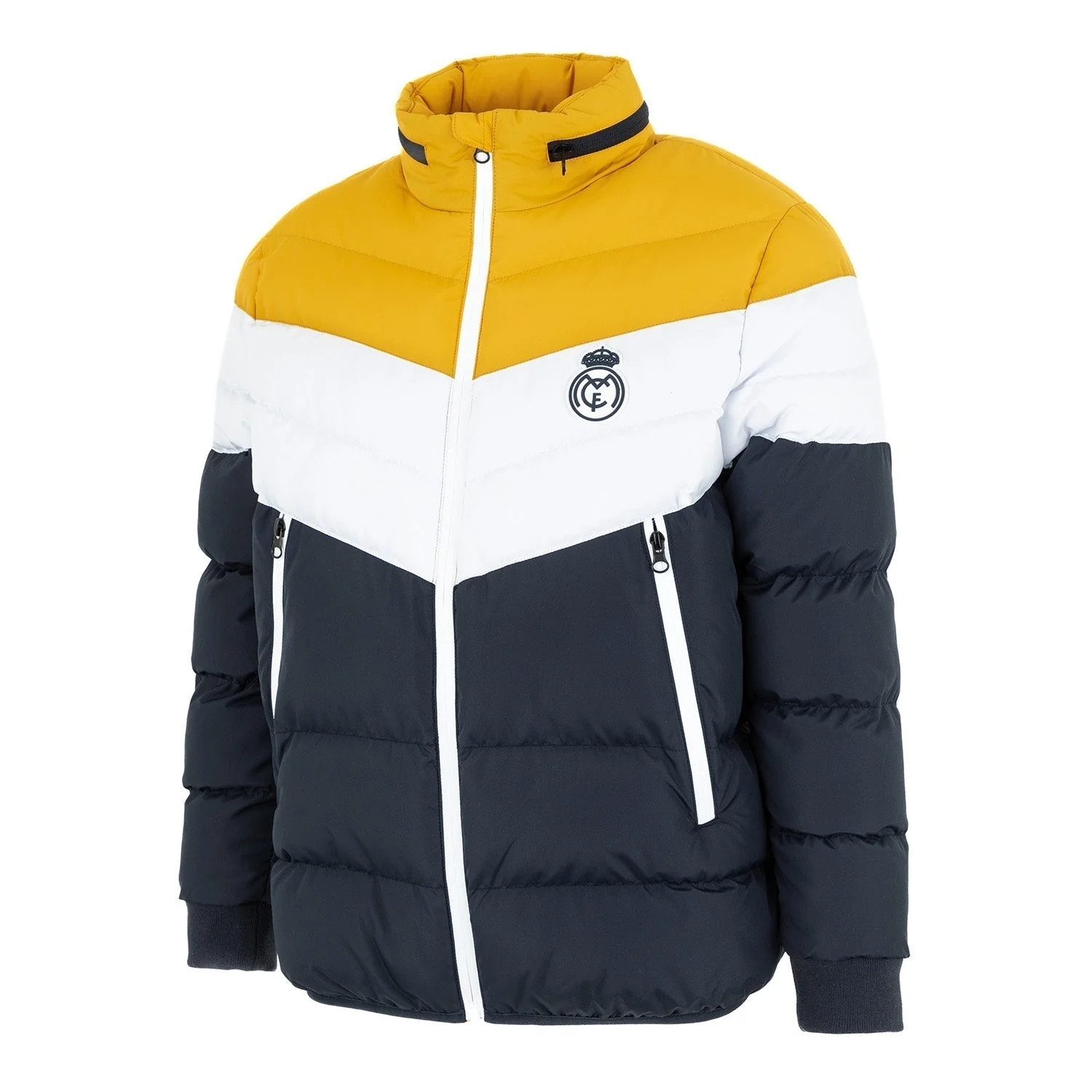 Kids Outerwear Color Block V Shaped Puffer Jacket Navy - Image 3