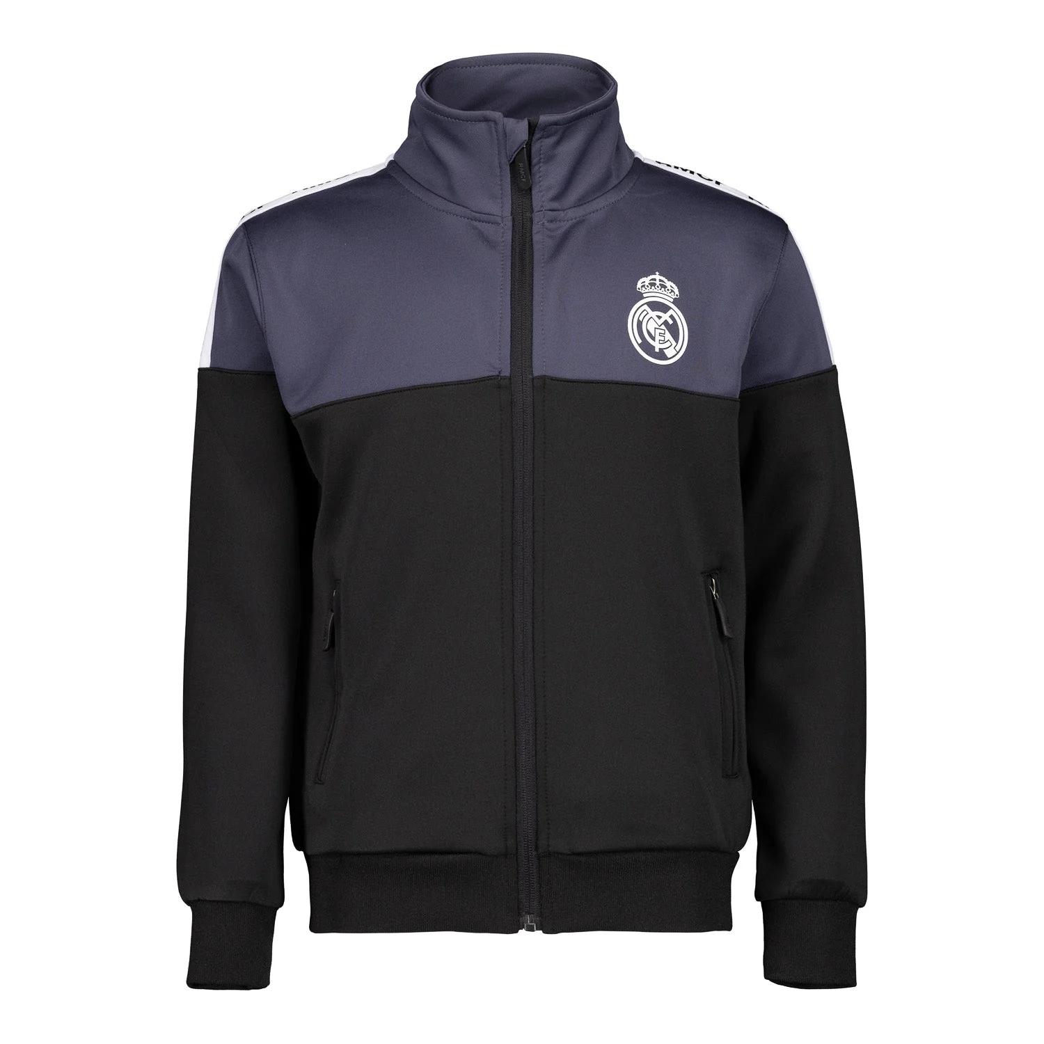 Real Madrid Kids Tracksuit Black/Grey/White - Image 3