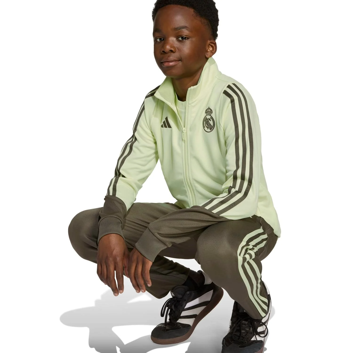 Kids adidas Training Tracksuit 25/26 Lime Green/ Dark Olive - Image 5
