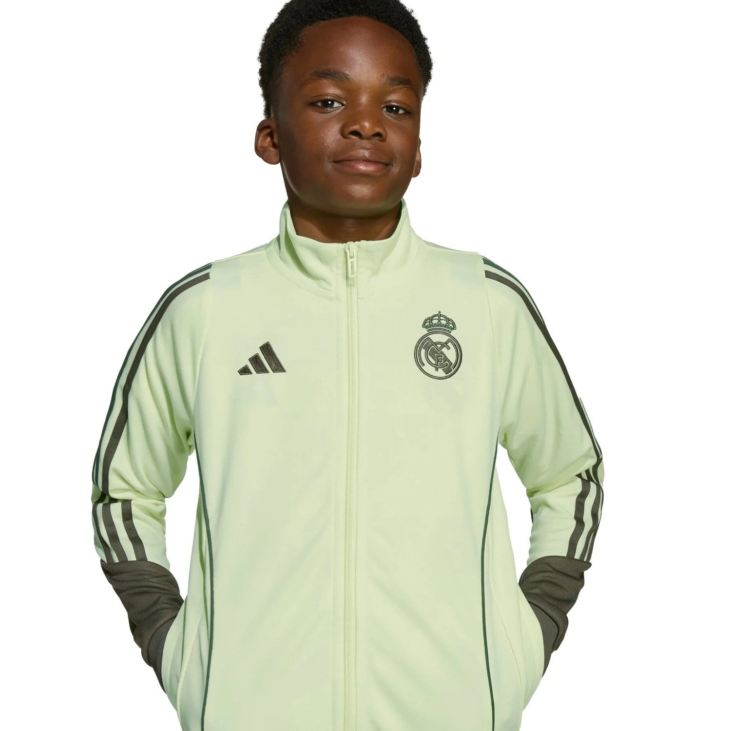 Kids adidas Training Tracksuit 25/26 Lime Green/ Dark Olive - Image 7