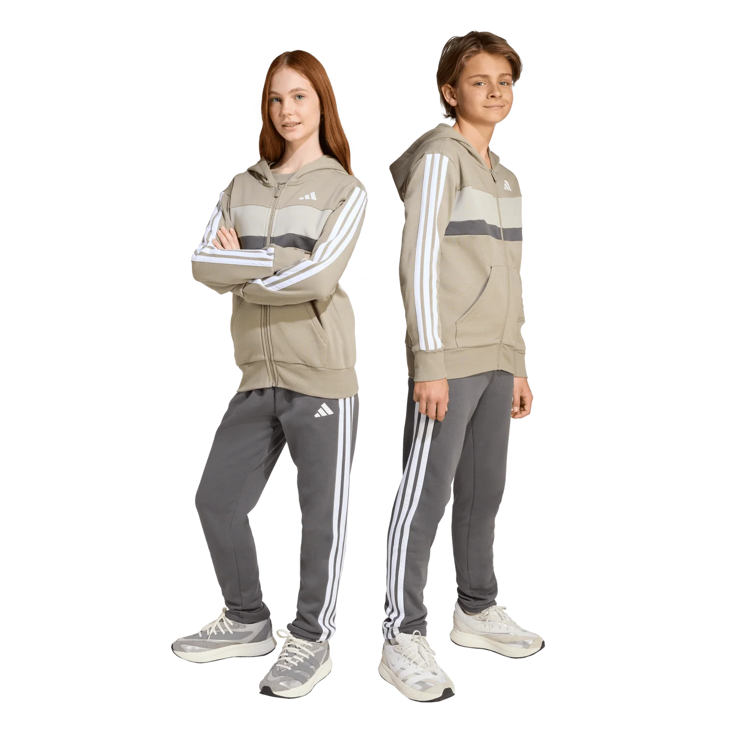 Youth adidas Tracksuit Cotton Grey - Image 2