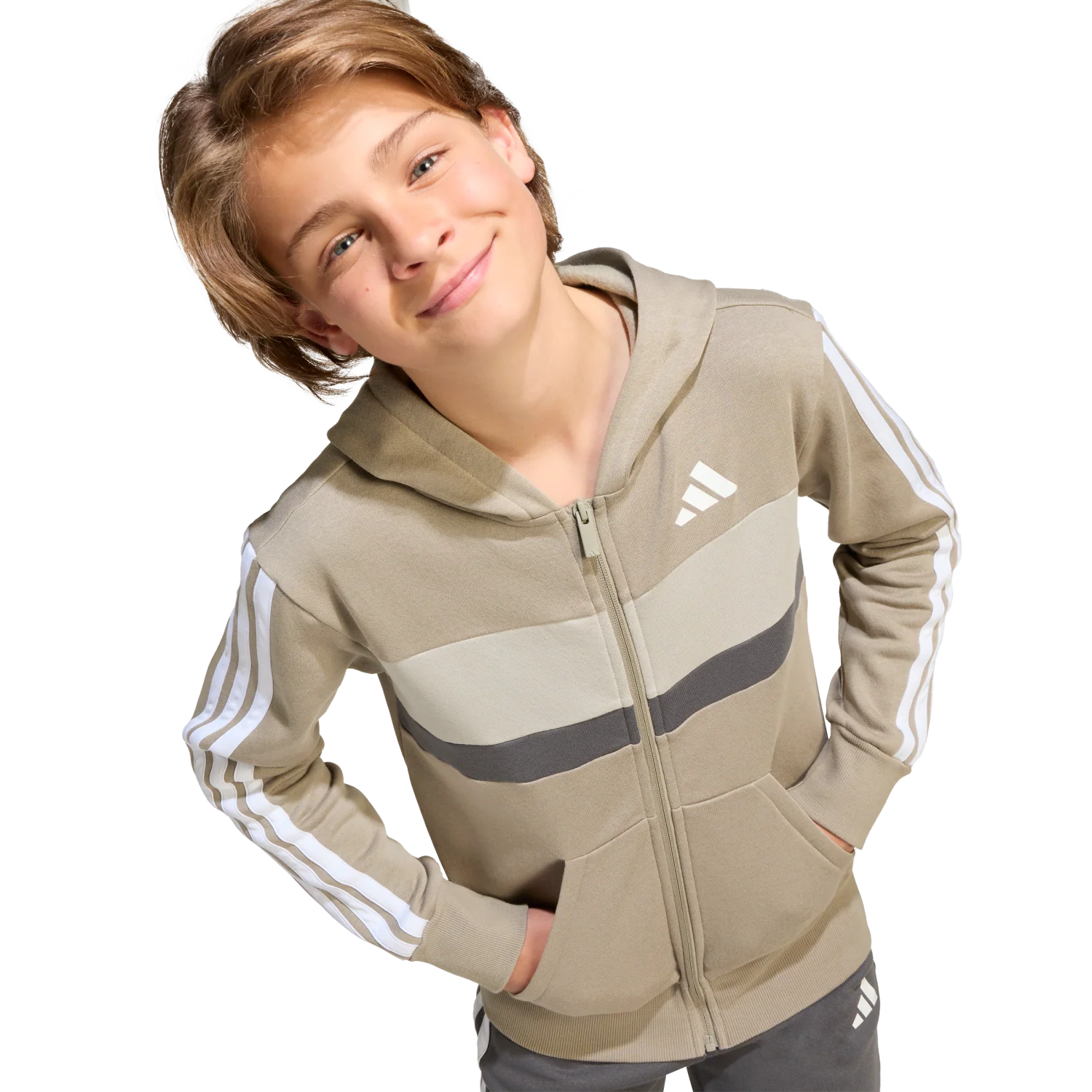 Youth adidas Tracksuit Cotton Grey - Image 6