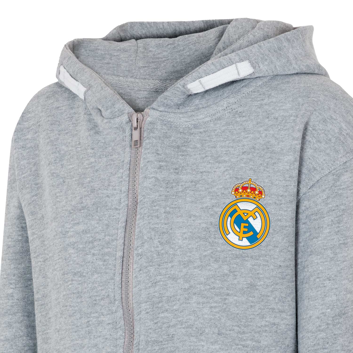 Kids Essentials Color Crest Full Zip Hoody Light Grey - Image 3