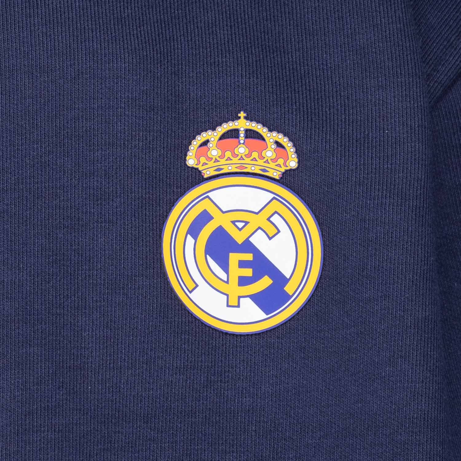 Kids ECO Essentials Real Madrid Color Crest Zip Hoodie Navy - Image 4