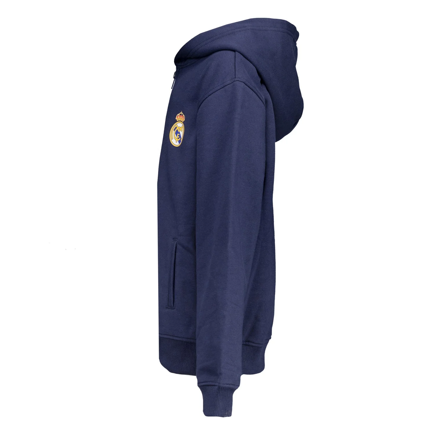 Kids ECO Essentials Real Madrid Color Crest Zip Hoodie Navy - Image 5