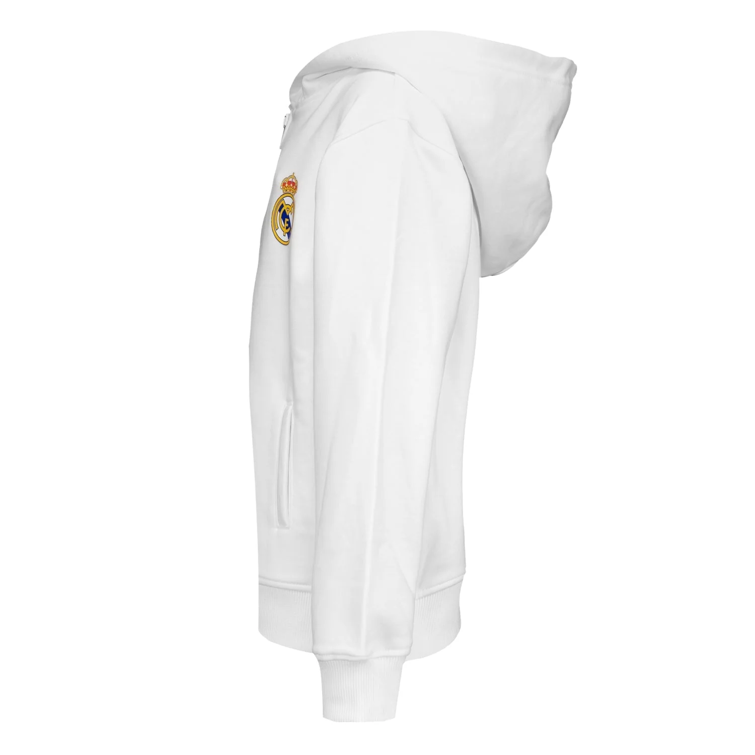 Kids ECO Essentials Real Madrid Color Crest Zip Hoodie White - Image 3