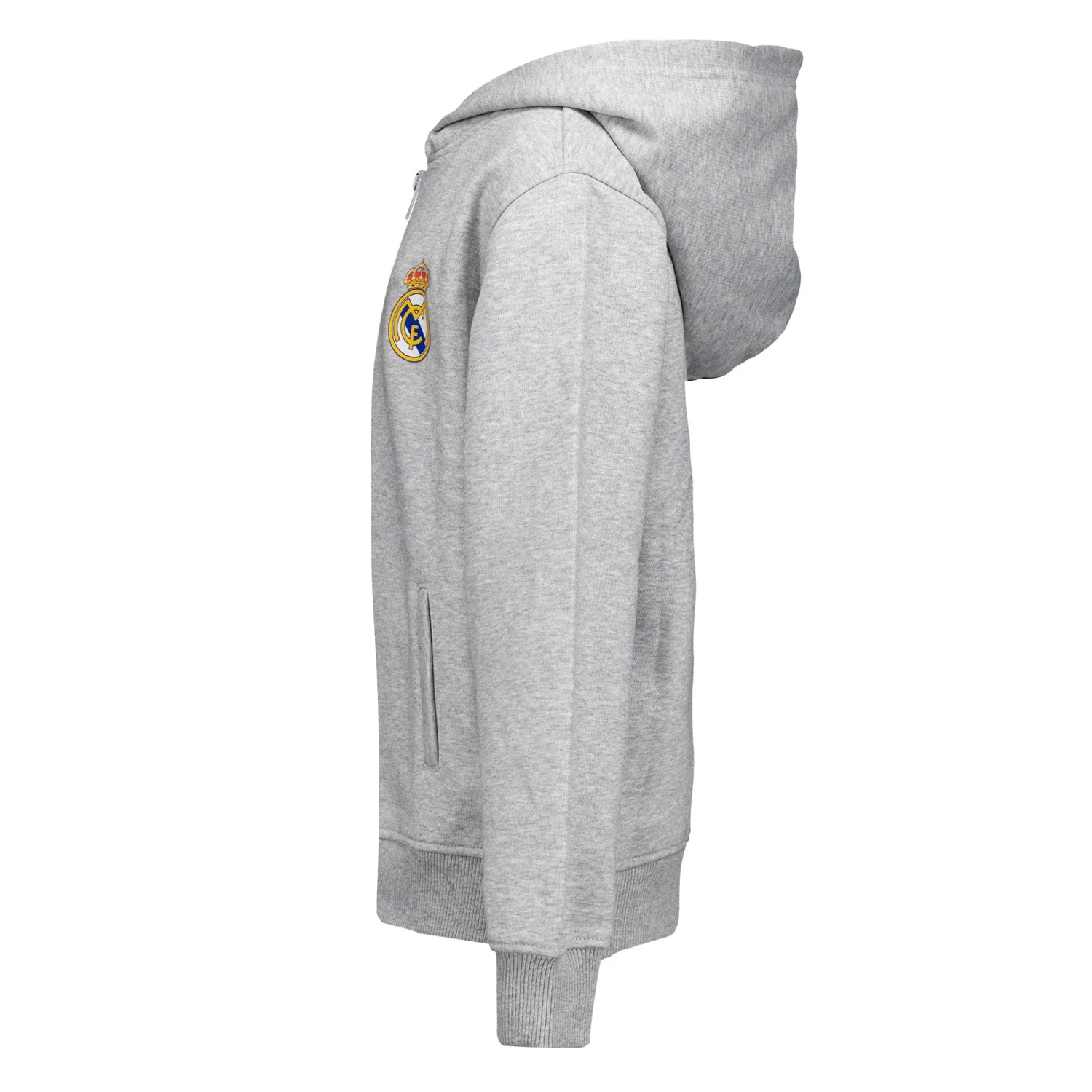 Kids ECO Essentials Real Madrid Color Crest Zip Hoodie Light grey - Image 4