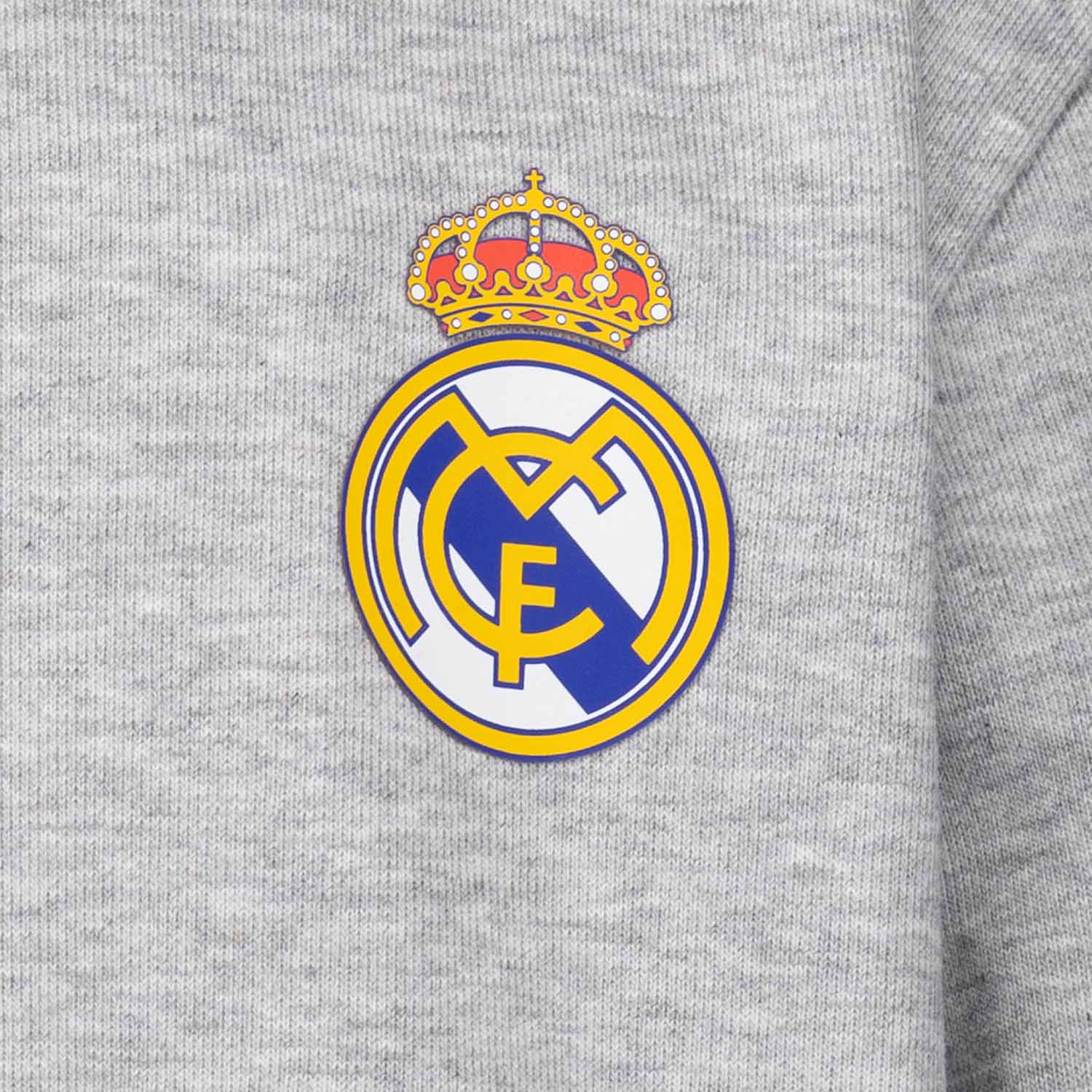 Kids ECO Essentials Real Madrid Color Crest Zip Hoodie Light grey - Image 5