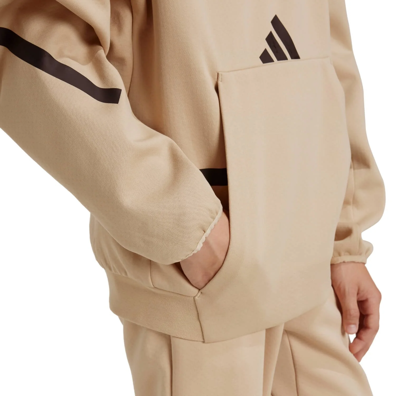 Kids adidas Real Urban Hoodie Cream/ Black - Image 4