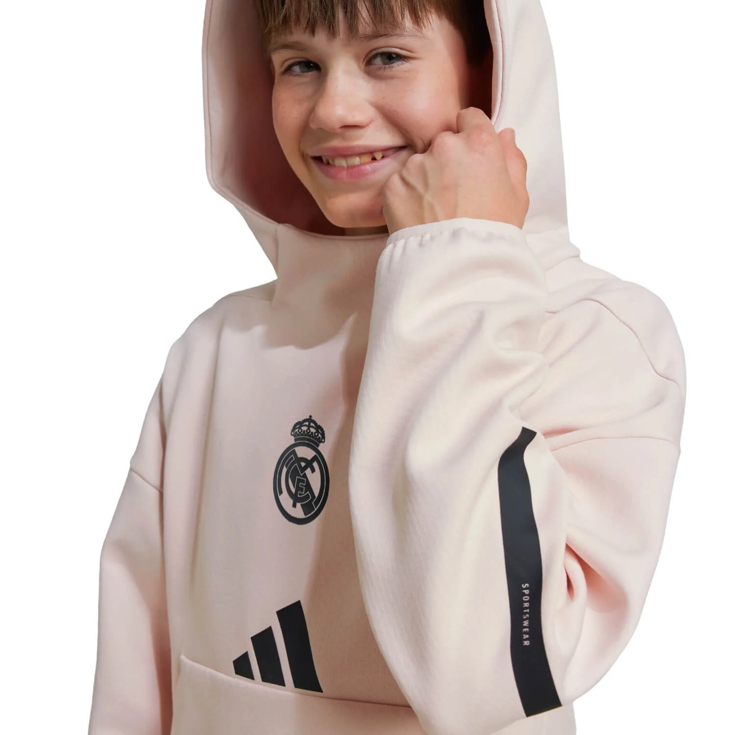 Kids adidas Real Urban Hoodie Light Pink/ Black - Image 2