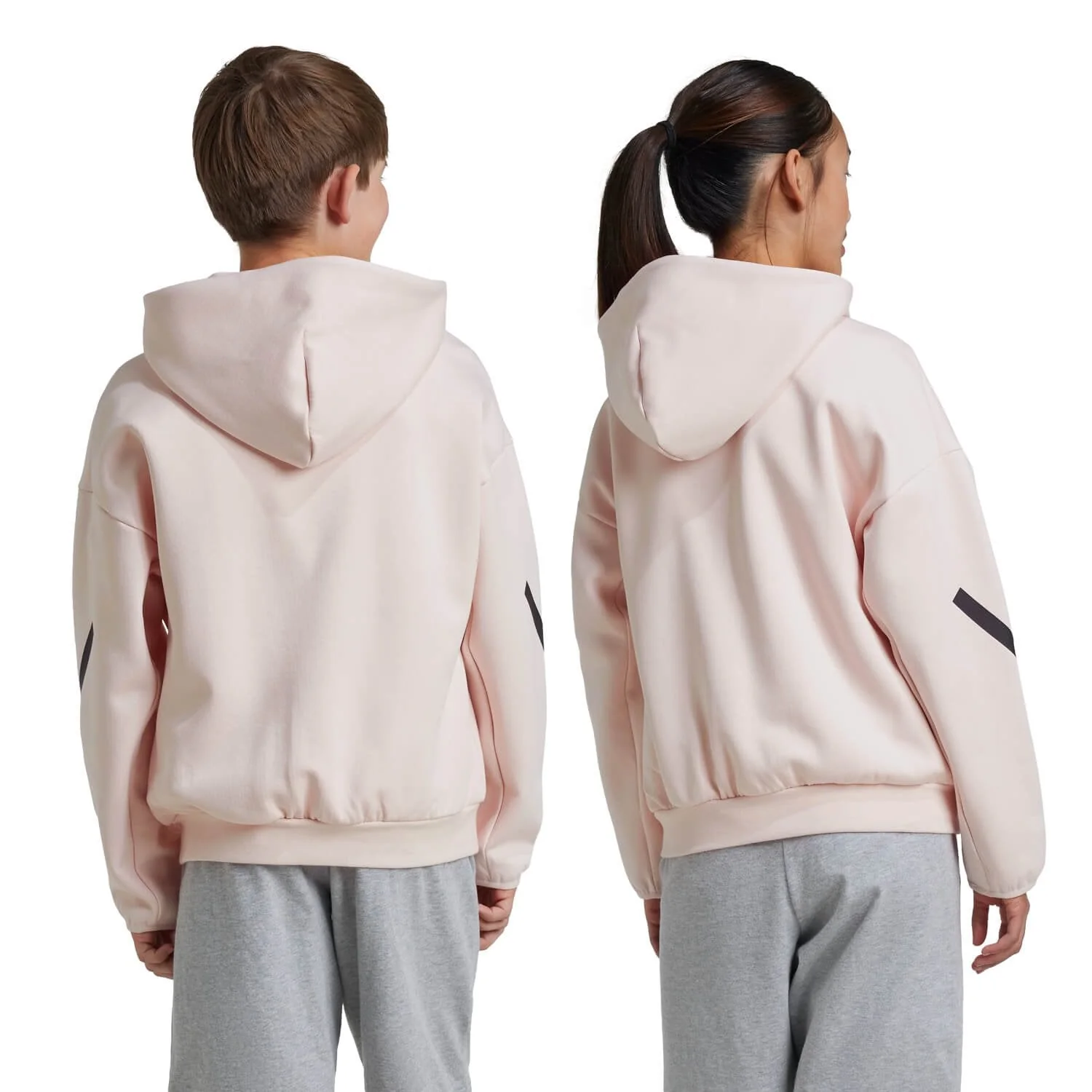 Kids adidas Real Urban Hoodie Light Pink/ Black - Image 3