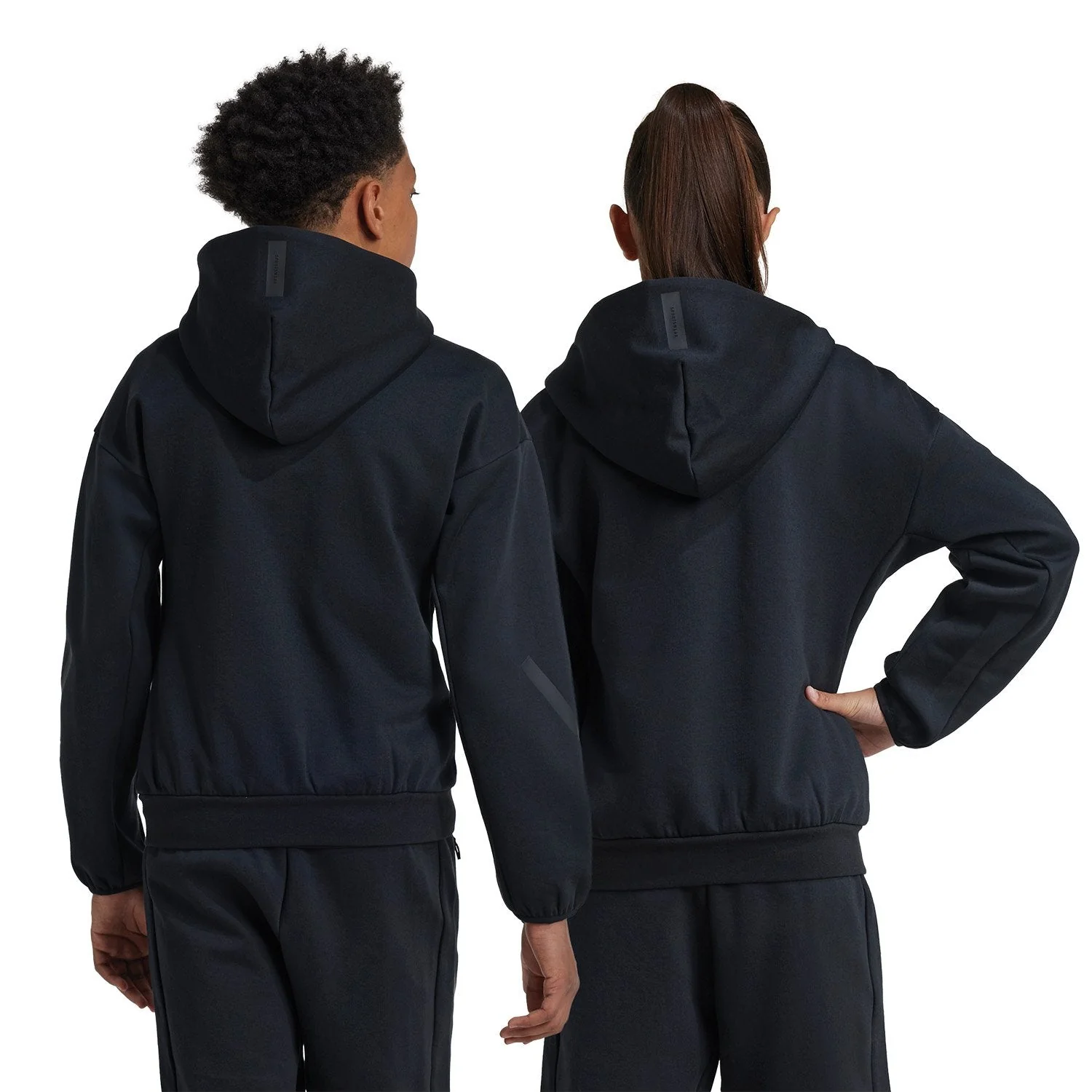 Kids adidas Real Urban Full Zip Hoodie Black/ Black - Image 4