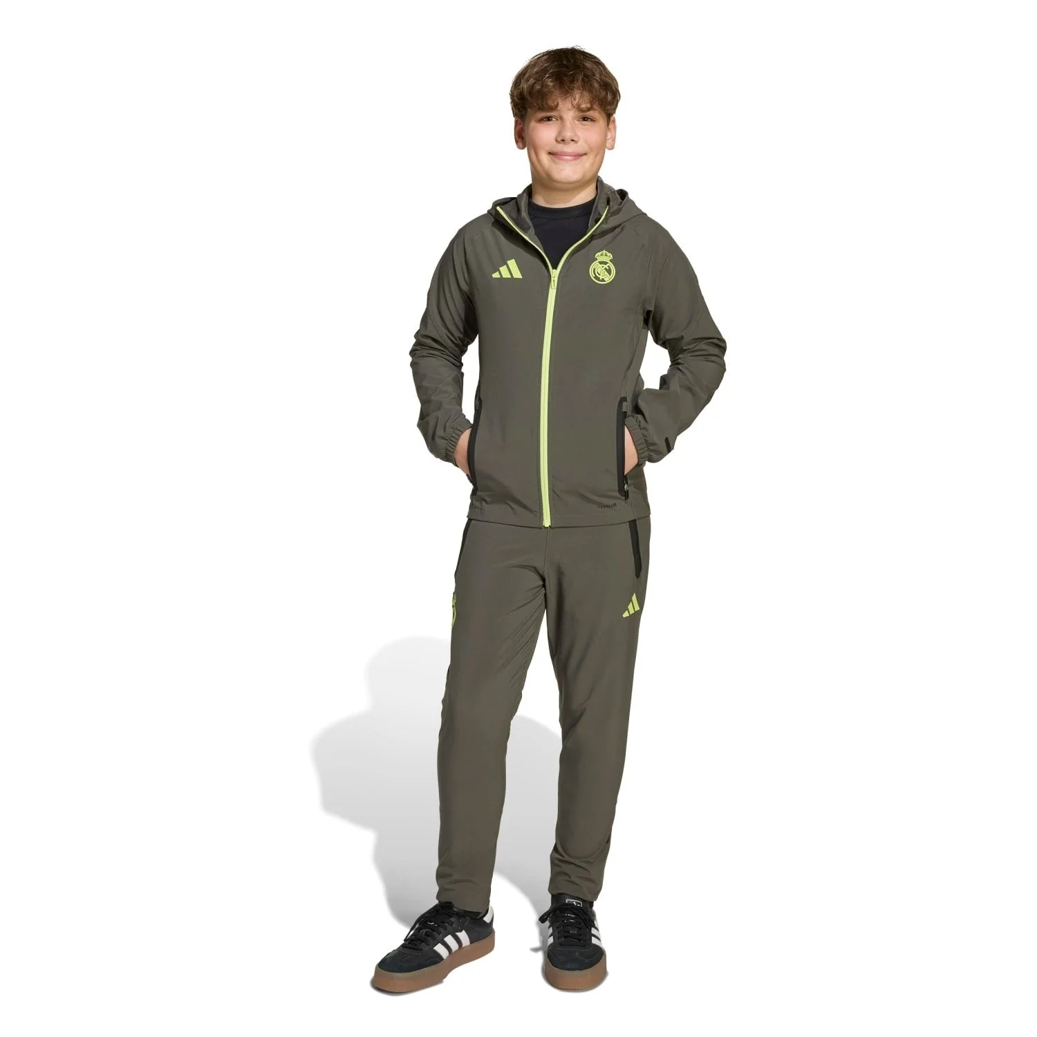 Kids Tiro Vis Tech Competition Jacket Grey/Lime Green - Image 4
