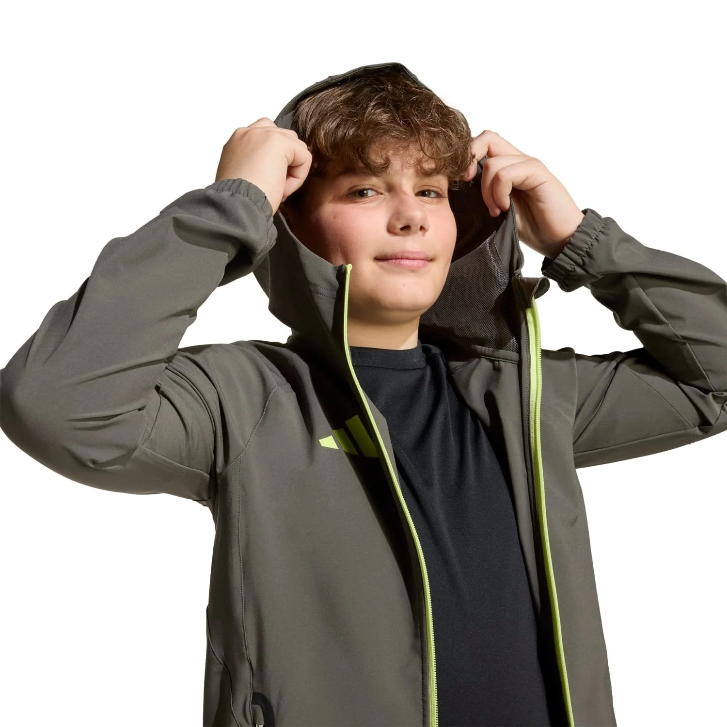 Kids Tiro Vis Tech Competition Jacket Grey/Lime Green - Image 6