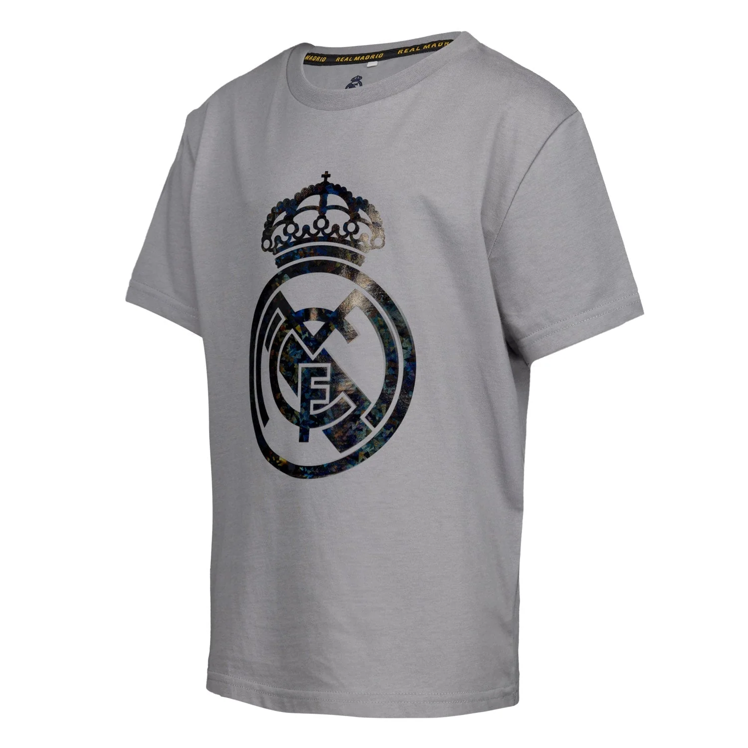 Kids Kids on Tour Real Madrid Black Out Geo Foil Crest T Shirt - Image 3