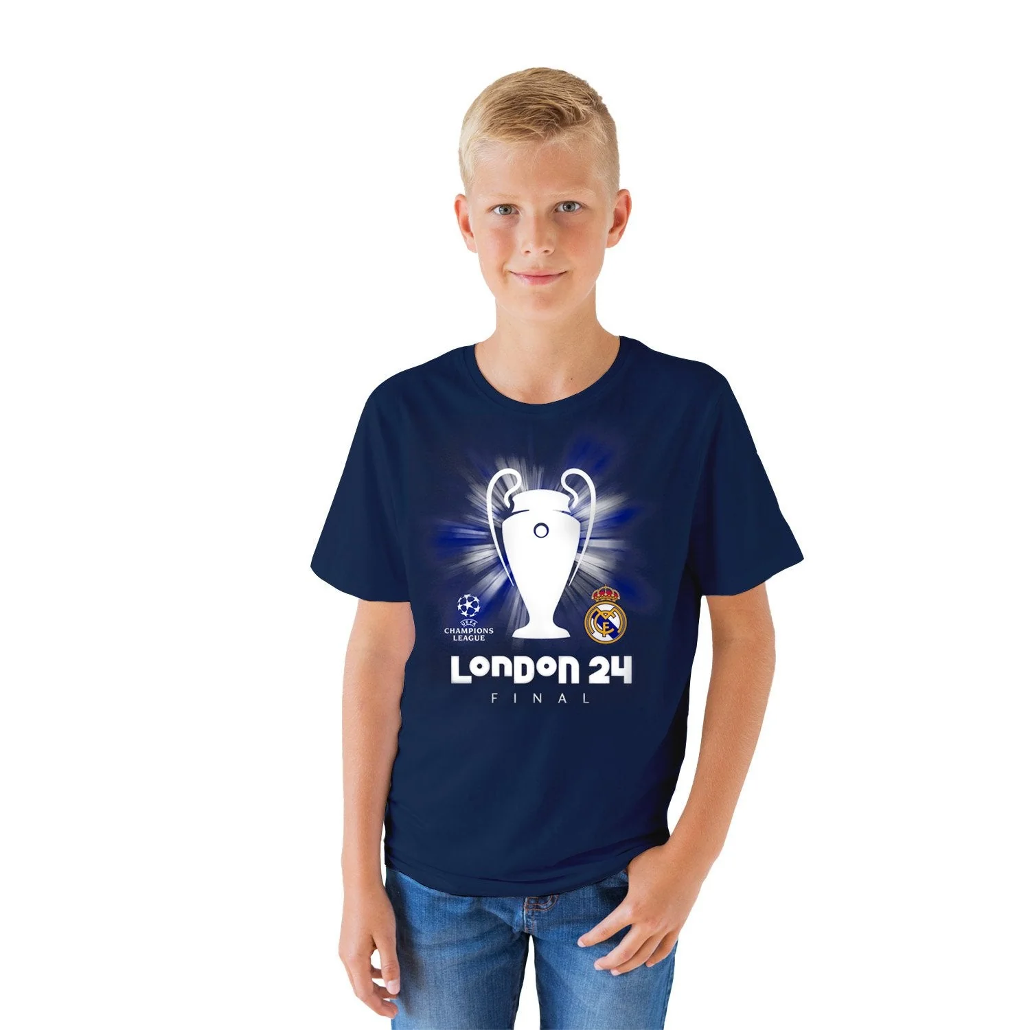 Kids UCL Final London 24 T-Shirt Navy - Image 3