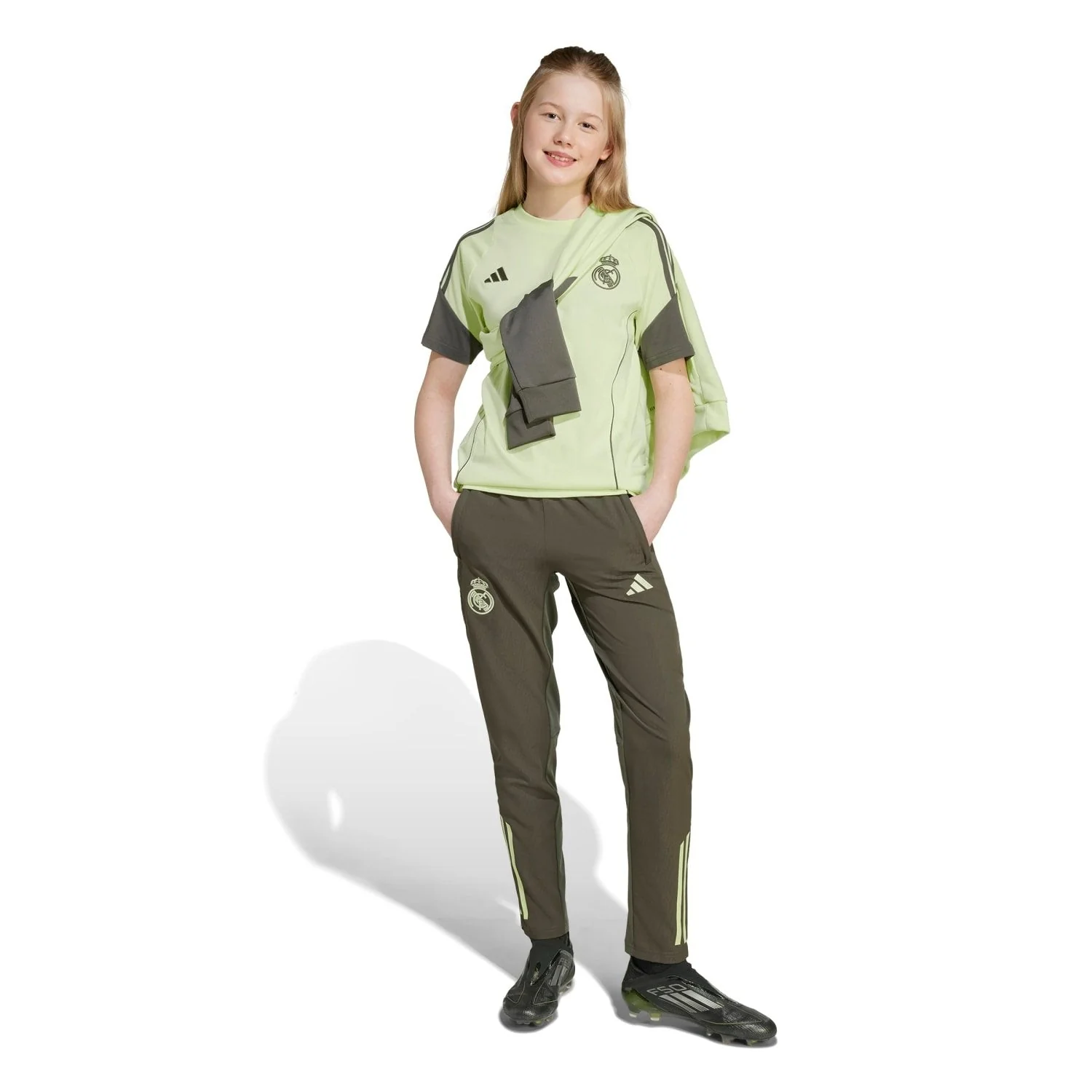 Kids adidas Training T-Shirt 25/26 Lime Green - Image 2