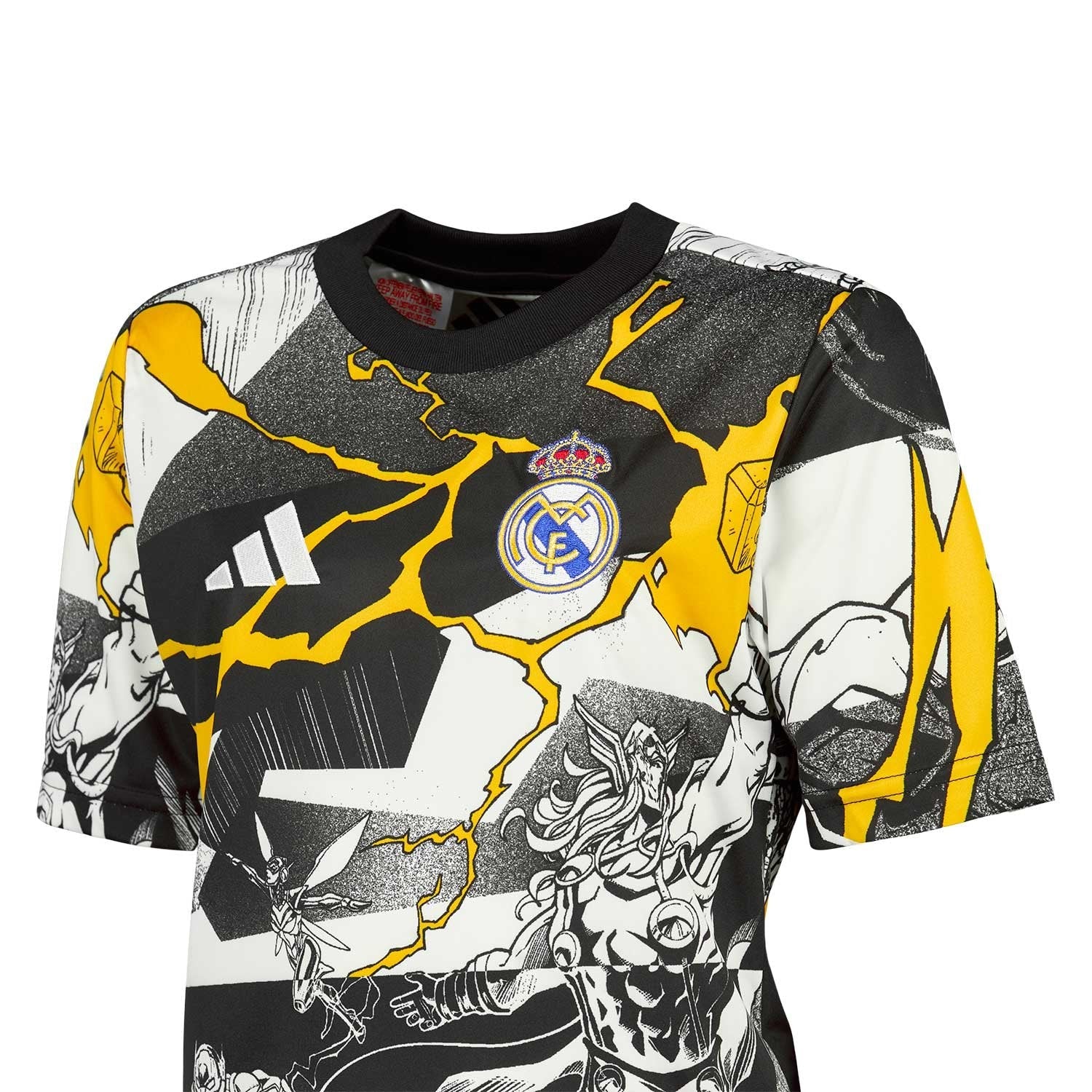 Youth adidas Marvel Warm Up Shirt 25/26 White/Black - Image 3